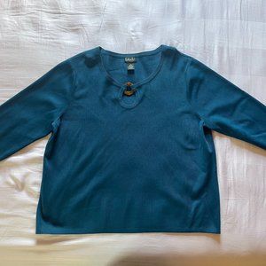2X Blue Rafaella sweater, great condition. Has small stain on back of sleeve.